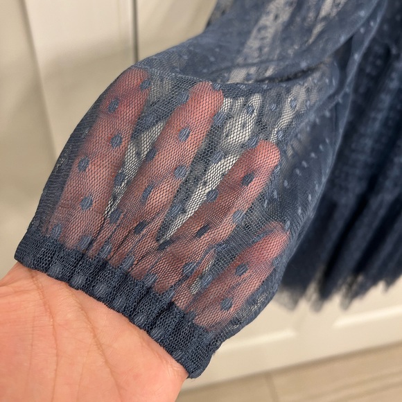 Anthropologie Blue Sheer Dress - Picture 6 of 10